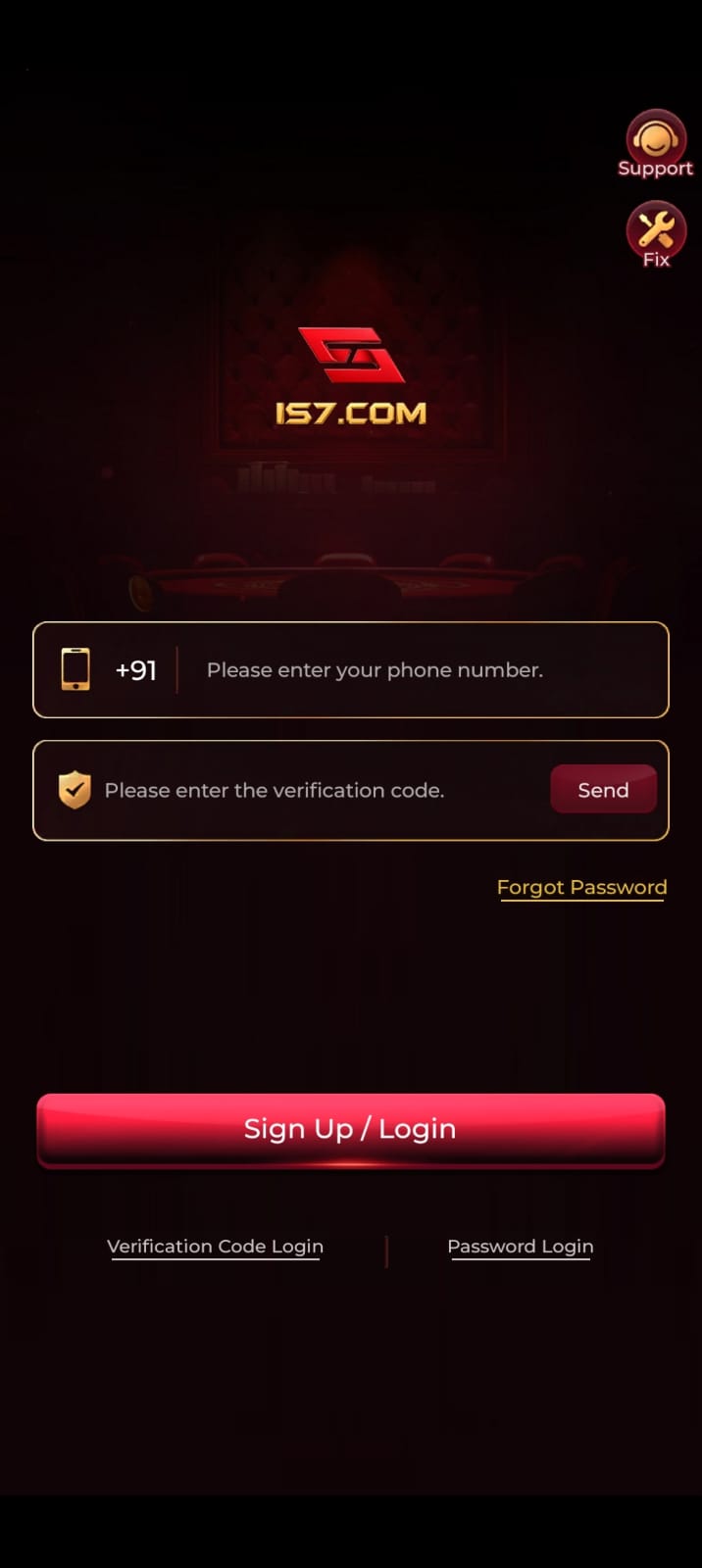 IS7 App official Android gaming application interface